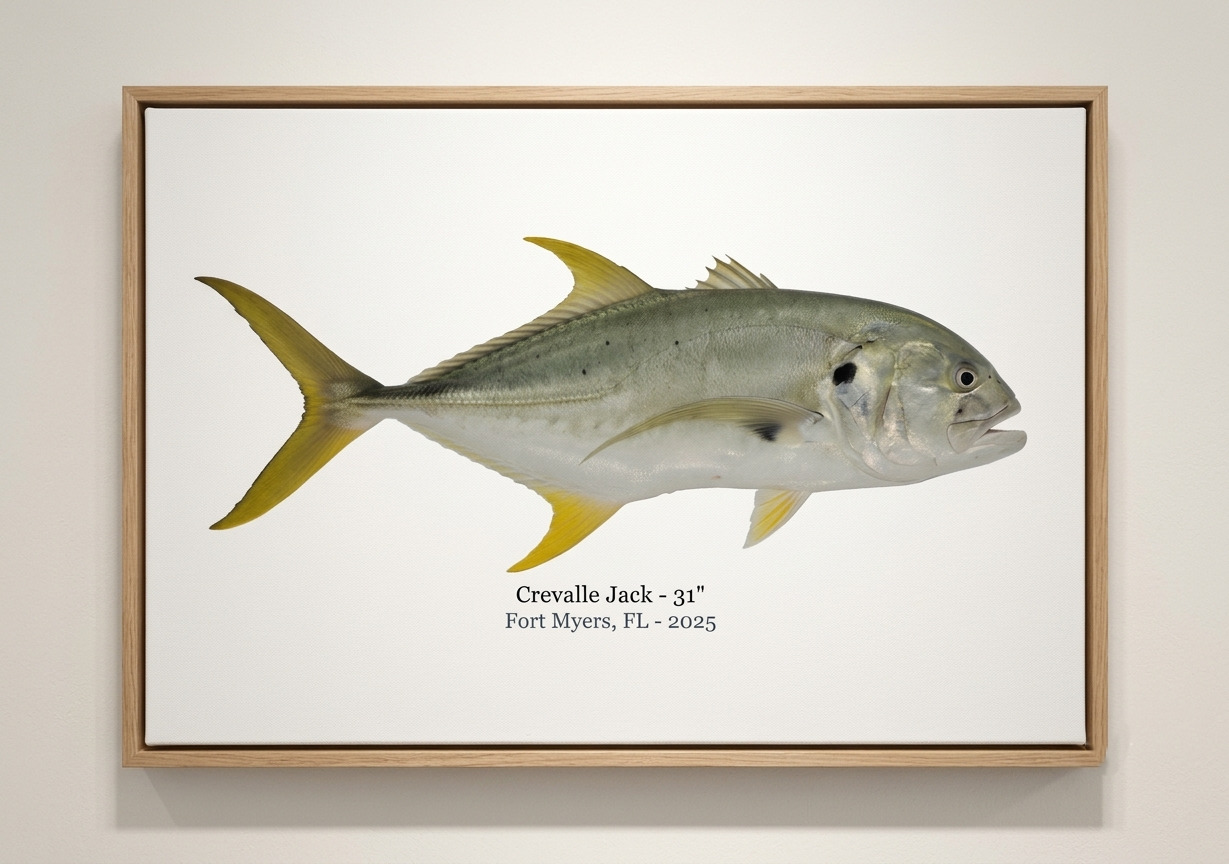 Crevalle jack, 31" print on a wall